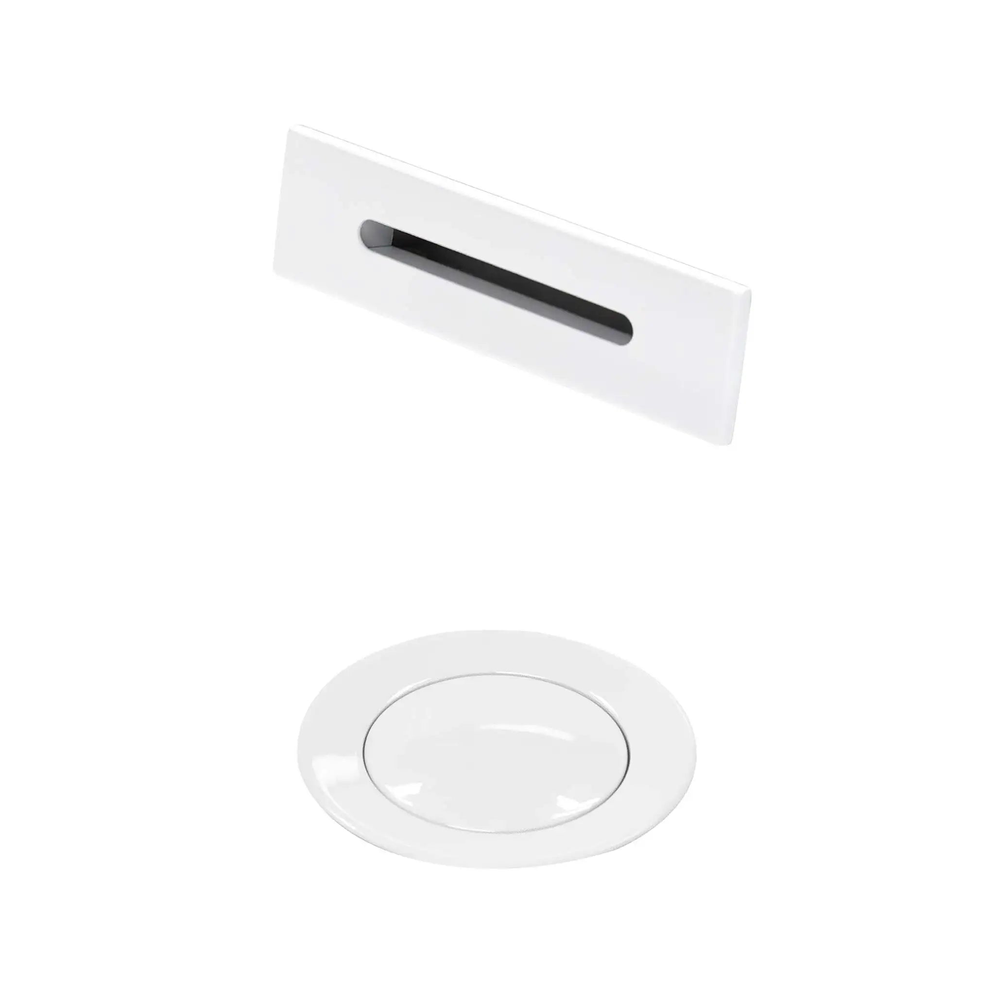 Shiny White Square Bathtub Drain & Overflow Trim Kit by Wyndham (WCOBTTRIMUNISQSW) image