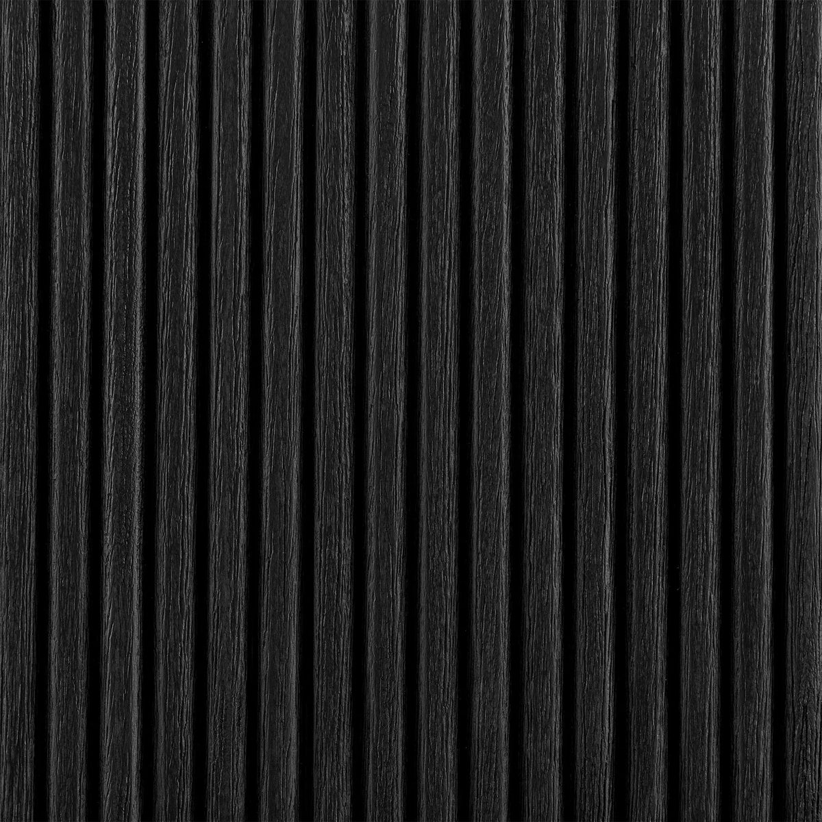 Oak Weathered Black ribbed wood surface, a straight-on swatch of the front pattern