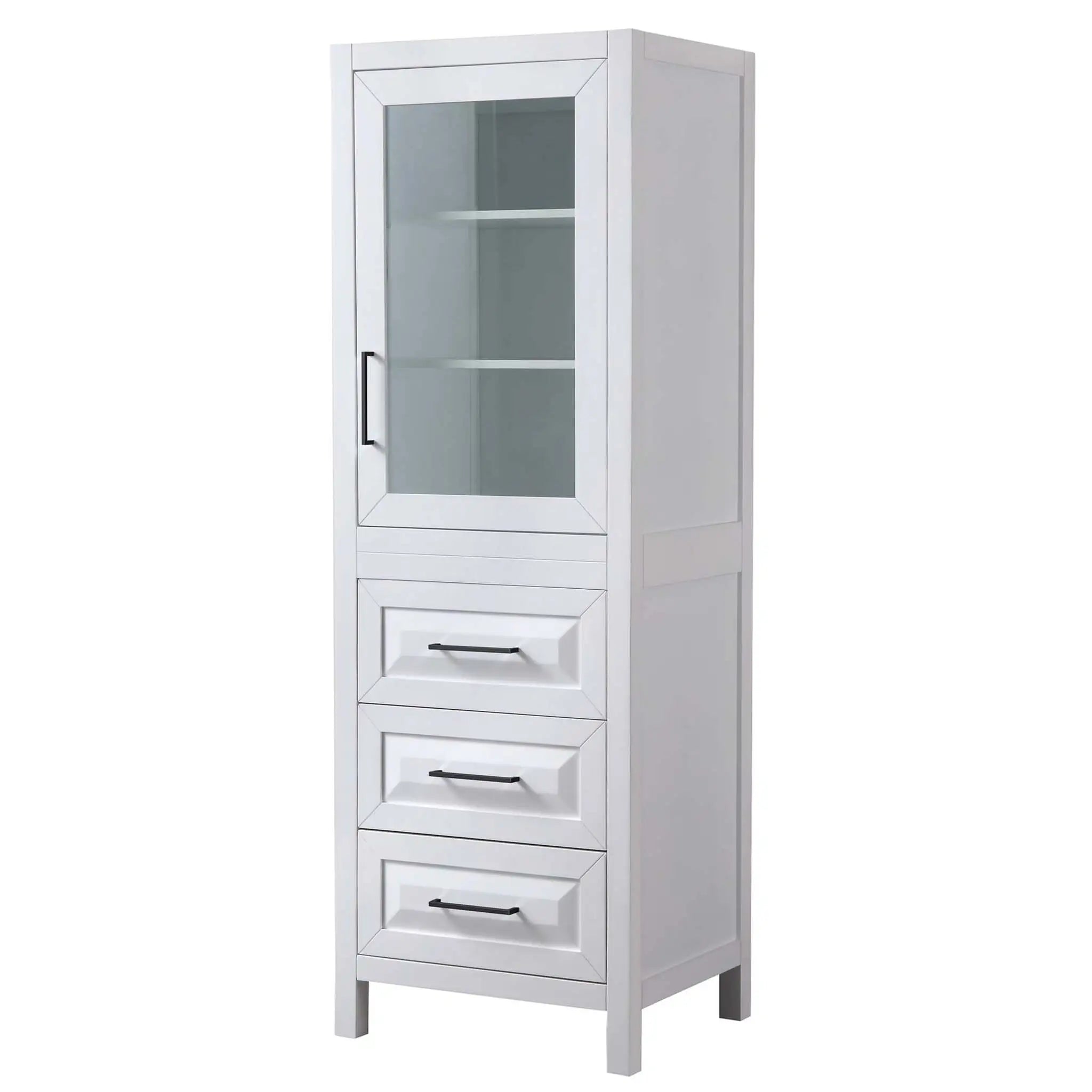 White Bathroom Linen Tower Cabinet - Daria by Wyndham (WCV2525LTWB) image