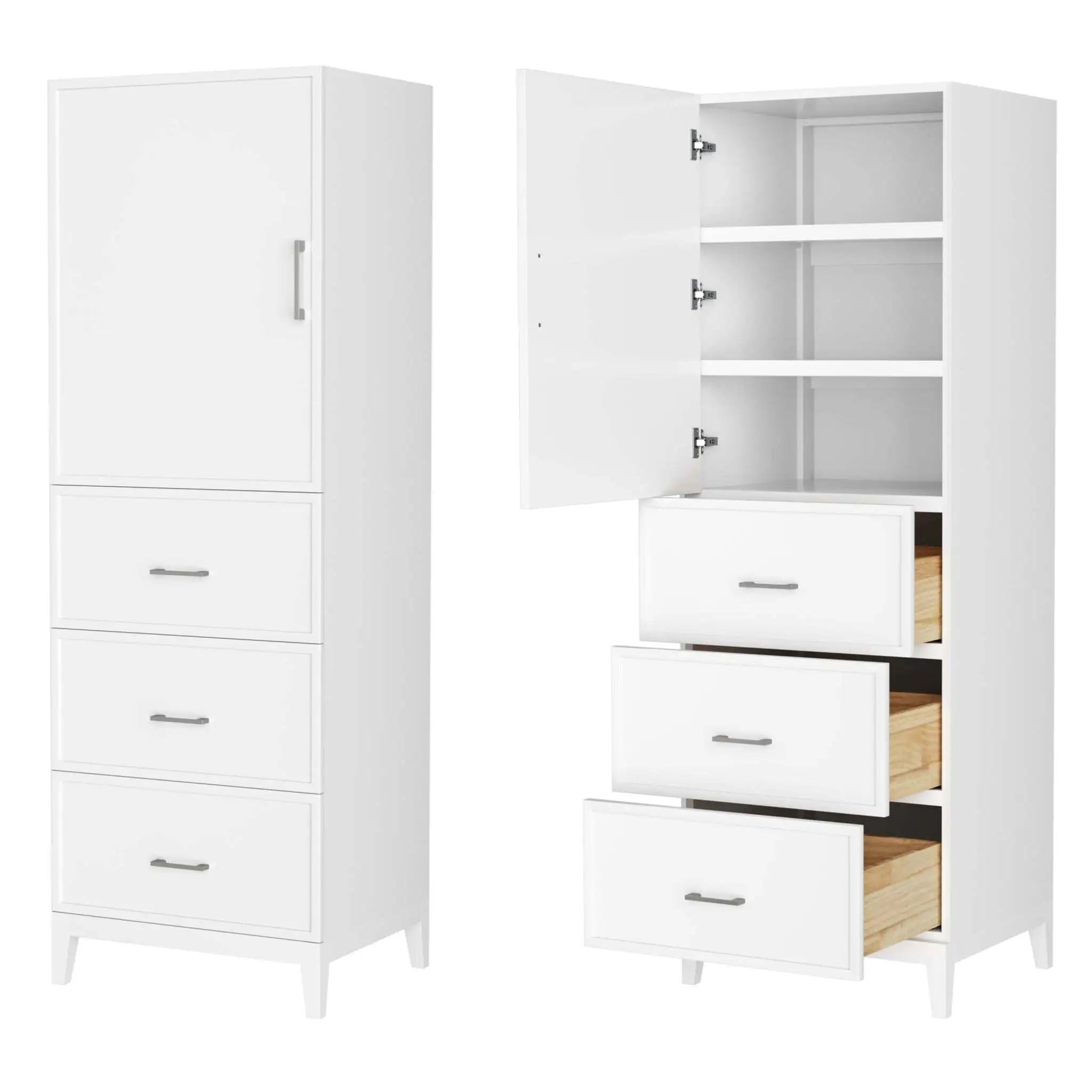 White Bathroom Linen Tower Cabinet - Elan by Wyndham (WCH7171LTWH) image 2