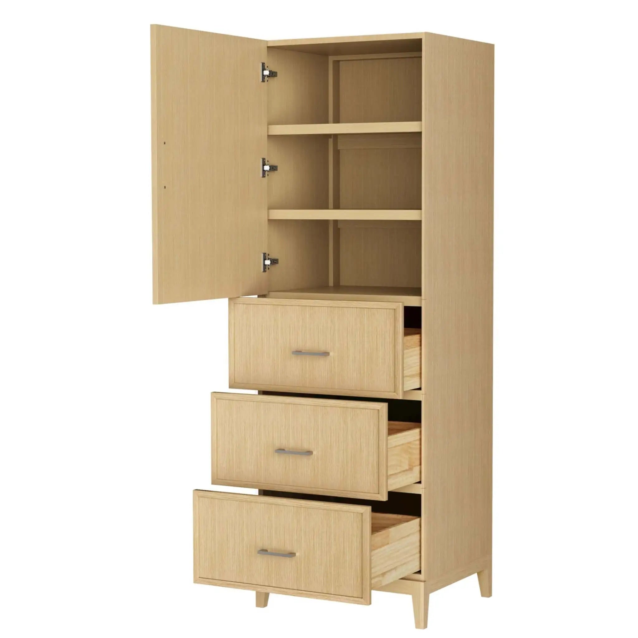 White Oak Bathroom Linen Tower Cabinet - Elan by Wyndham (WCH7171LTHO) image 1