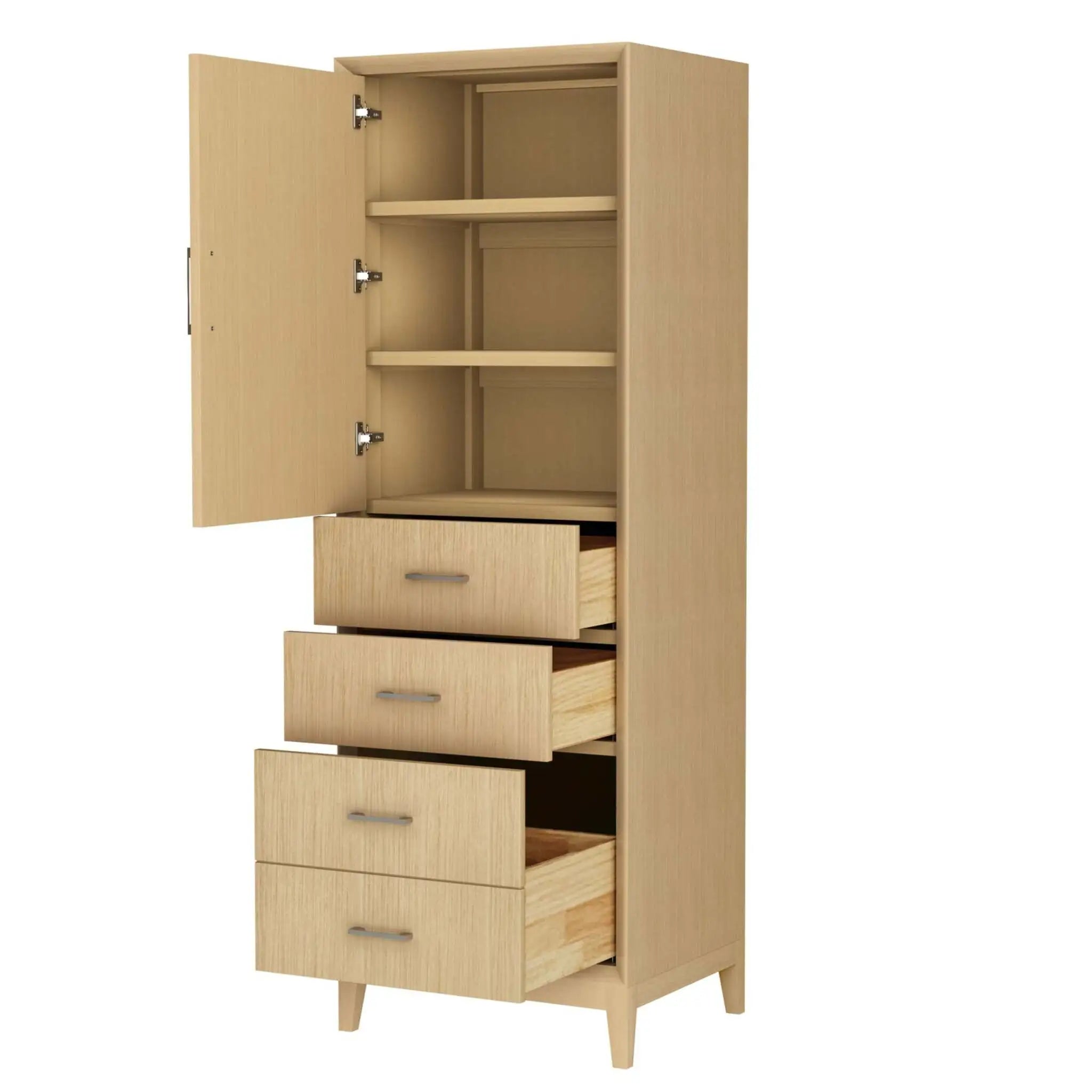 White Oak Bathroom Linen Tower Cabinet - Janna by Wyndham (WCH7575LTHO) image 1