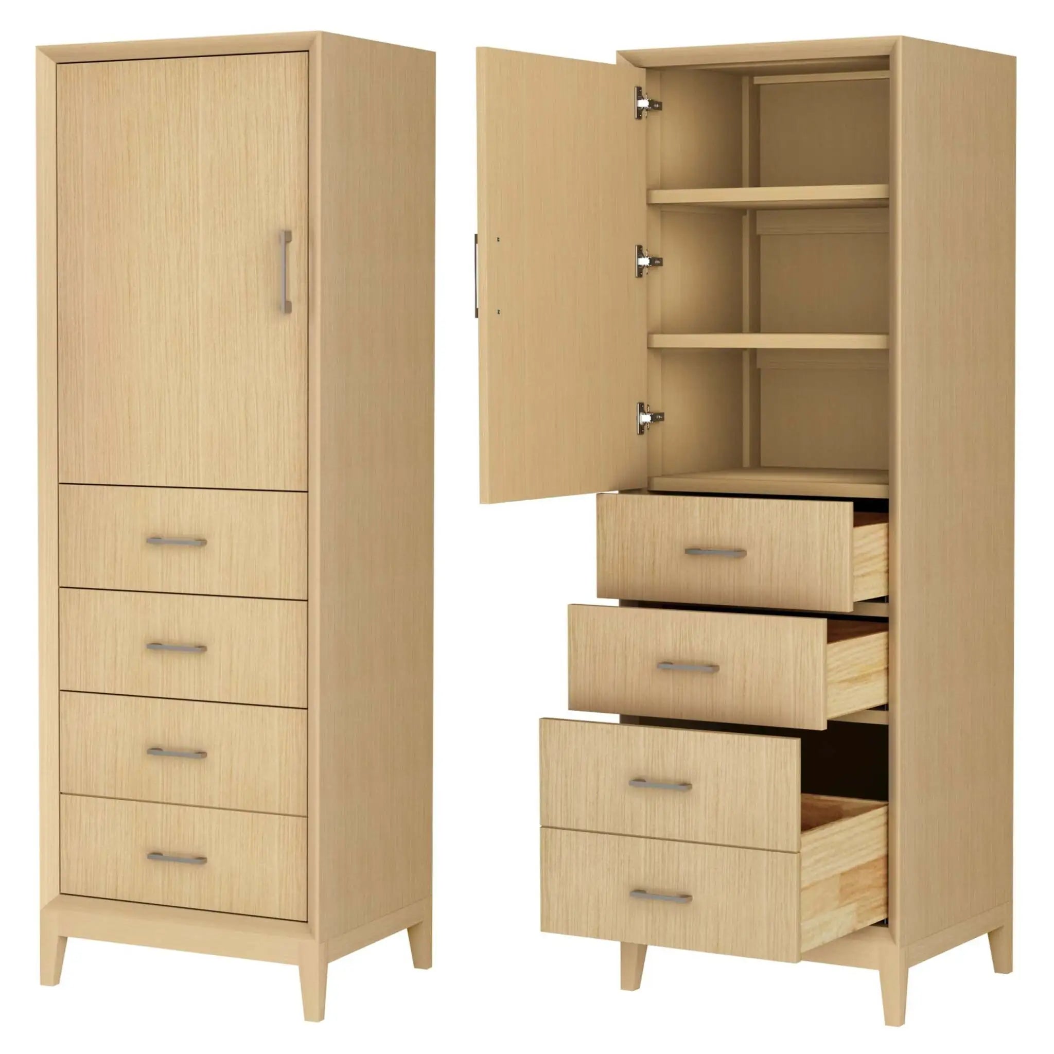 White Oak Bathroom Linen Tower Cabinet - Janna by Wyndham (WCH7575LTHO) image 2