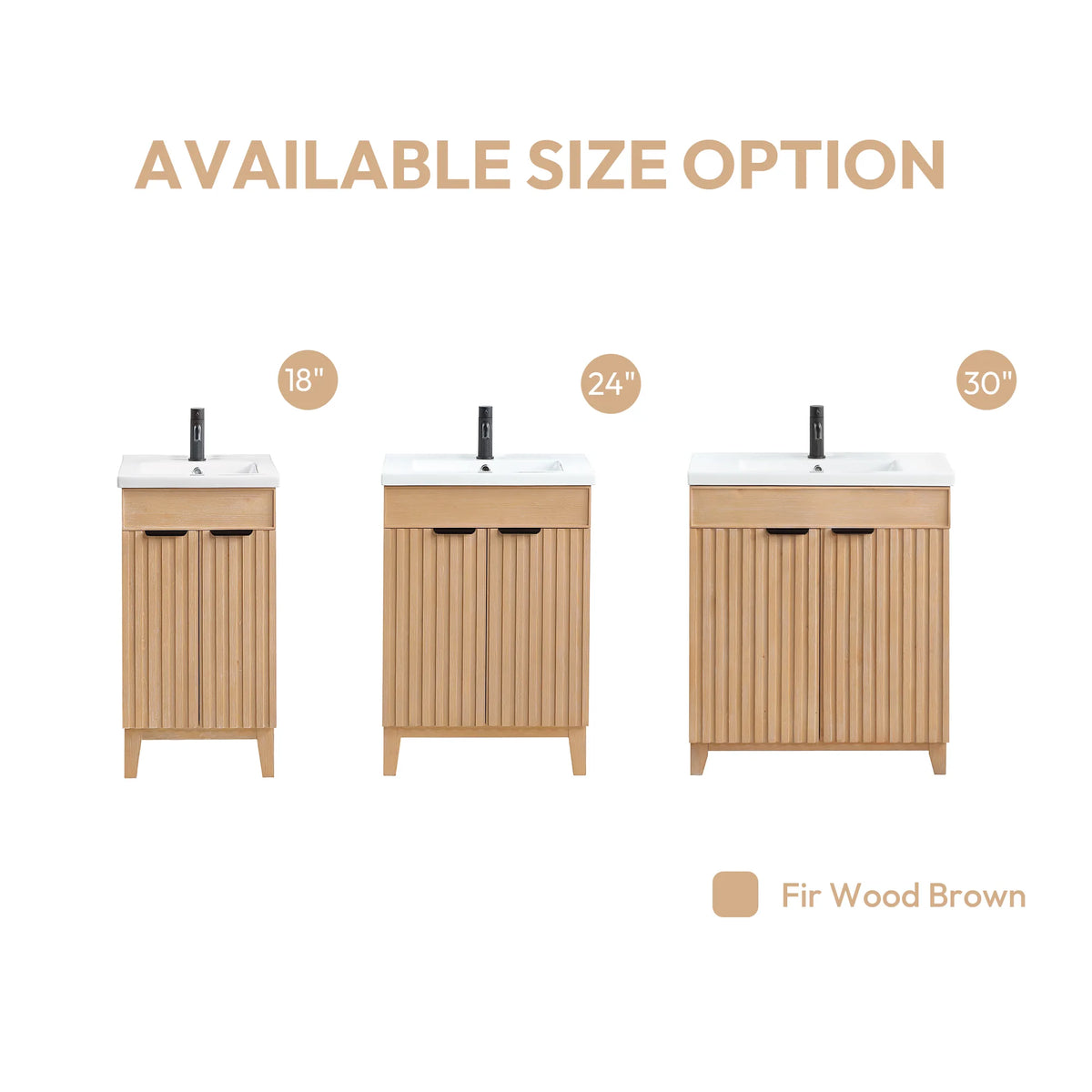 Available size options laid out side by side