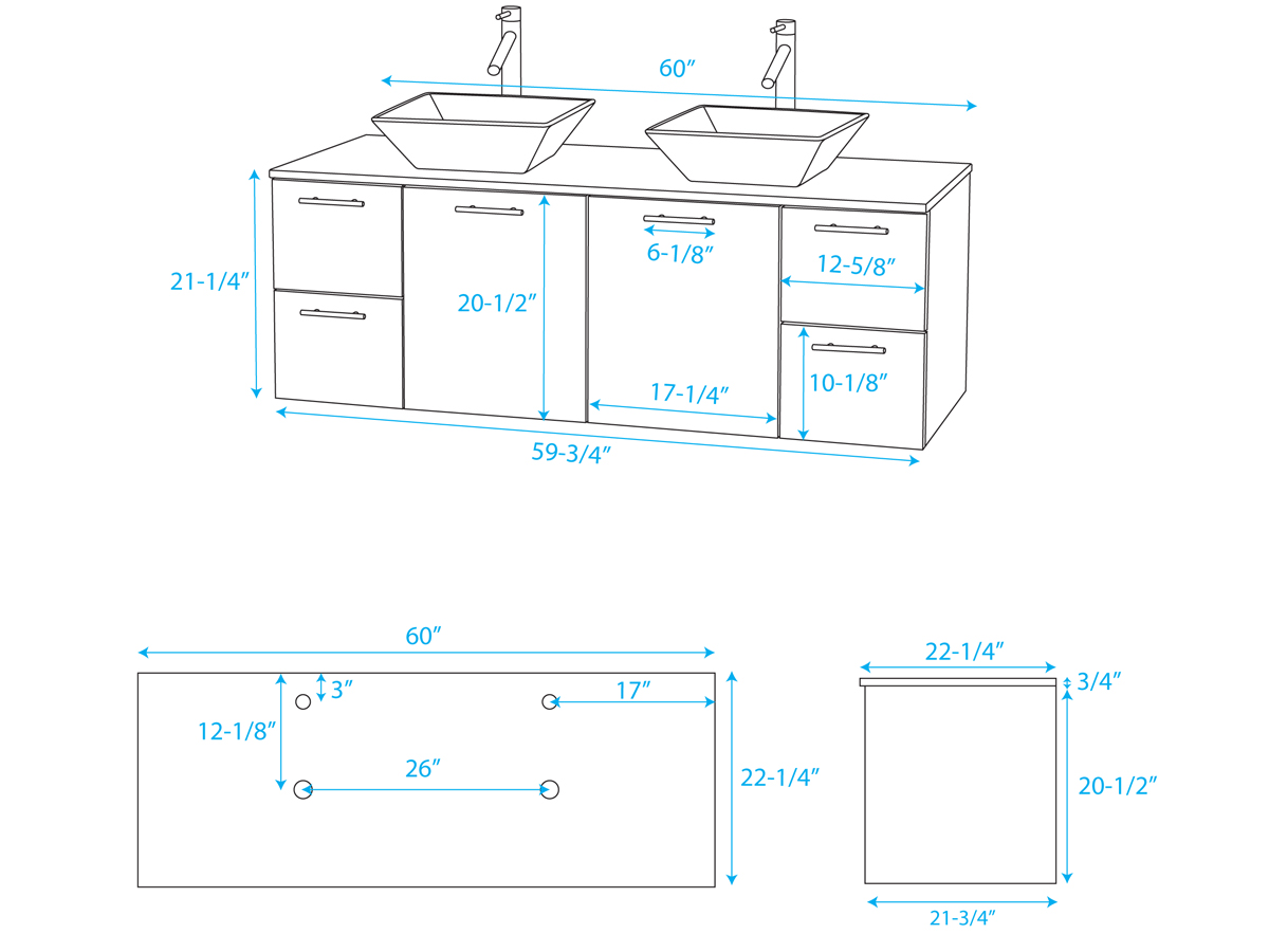standard bathroom sink faucet hole dimensions measurements