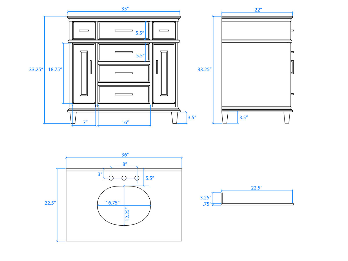 Standard Dimensions For Bathroom Vanity