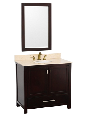 Abbington Mirrored Corner Bathroom Vanity Sink with Drawers