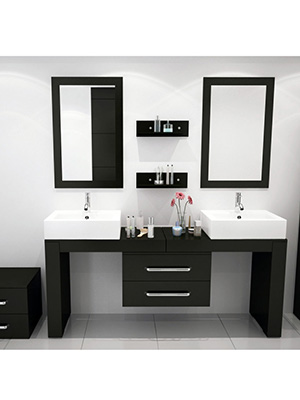 67" to 114" Double Scorpio Bathroom Vanity - Bathgems.com