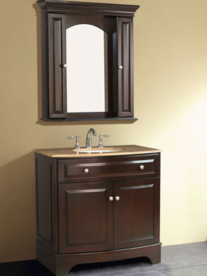 Single Sink Bathroom Vanity Combos | Compact & Stylish Solutions |  Vanity + Brown Sink