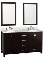 60" Sheffield Double Sink Vanity - Espresso