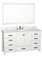 60" Sheffield Single Bath Vanity - White