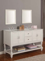 60" Bridgeport Double Sink Vanity - Pearl White