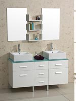 56.5" Maybell Double Sink Vanity - White